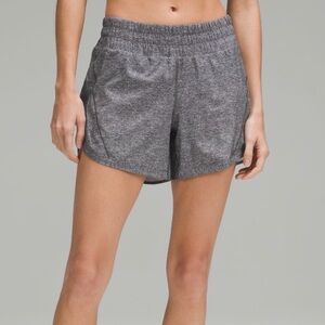 LULULEMON Track That Mid Rise 5" Lined Short Heather Lux multi Black Gray Size 2